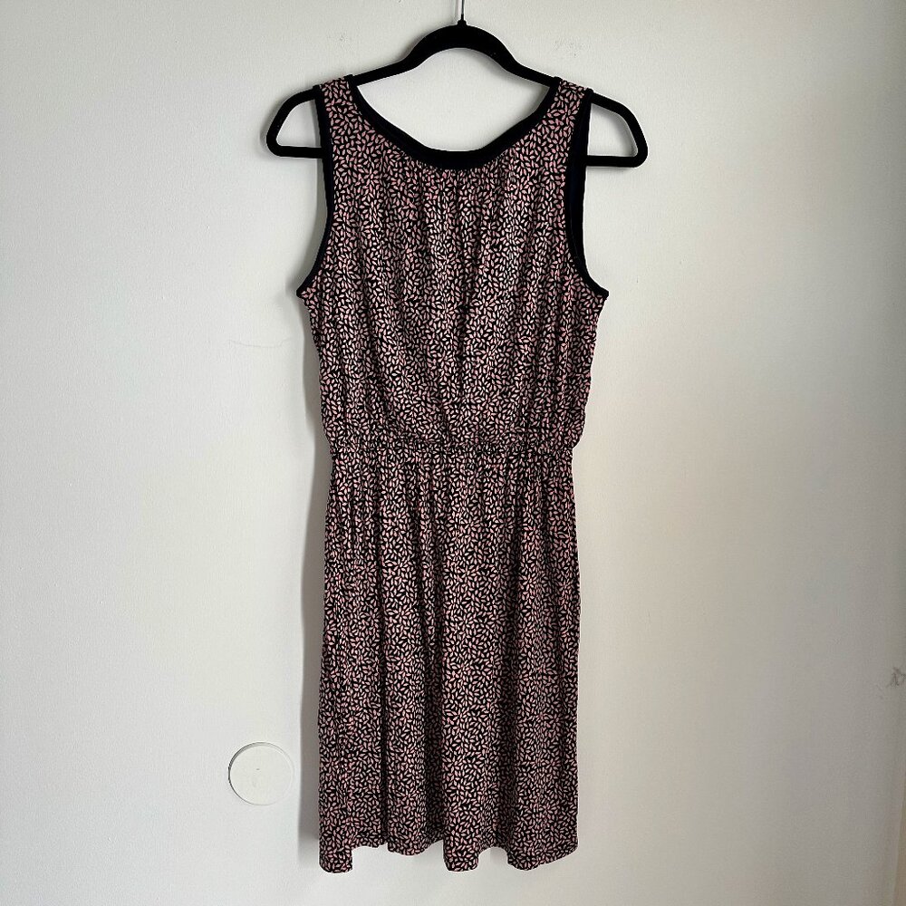 LOFT Pink Black Sleeveless Dress Size SMALL